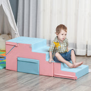 2-Piece Soft Play Kids Foam Play Se for Crawl and Climb, Light Blue-Toys & Games > Baby & Toddler Toys > Kids Gym & Playmats-DECOROLALA