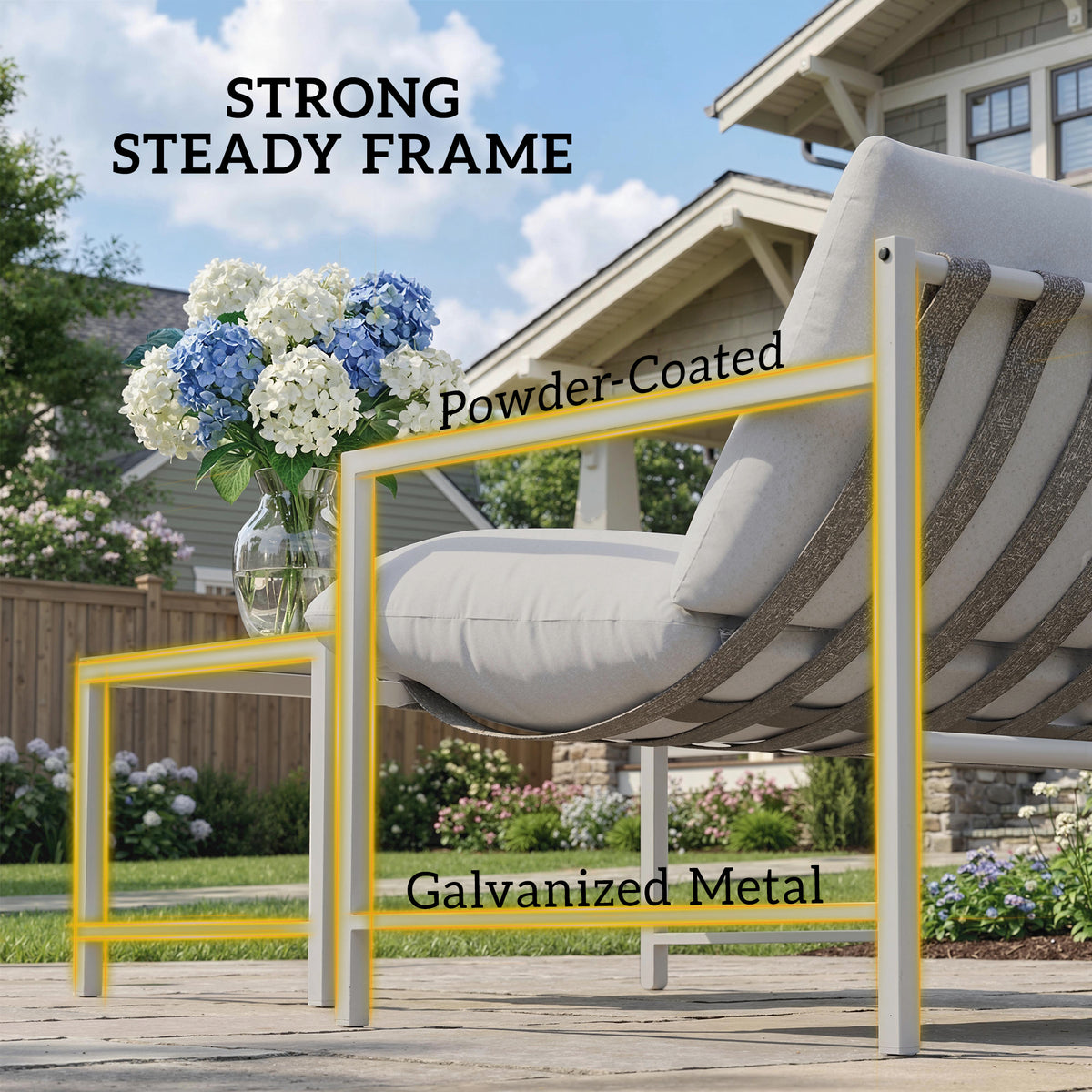 2-Piece Patio Set - Loveseat and Coffee Table, Light Grey-Patio Furniture Sets-DECOROLALA