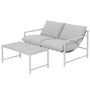 2-Piece Patio Set - Loveseat and Coffee Table, Light Grey-Patio Furniture Sets-DECOROLALA