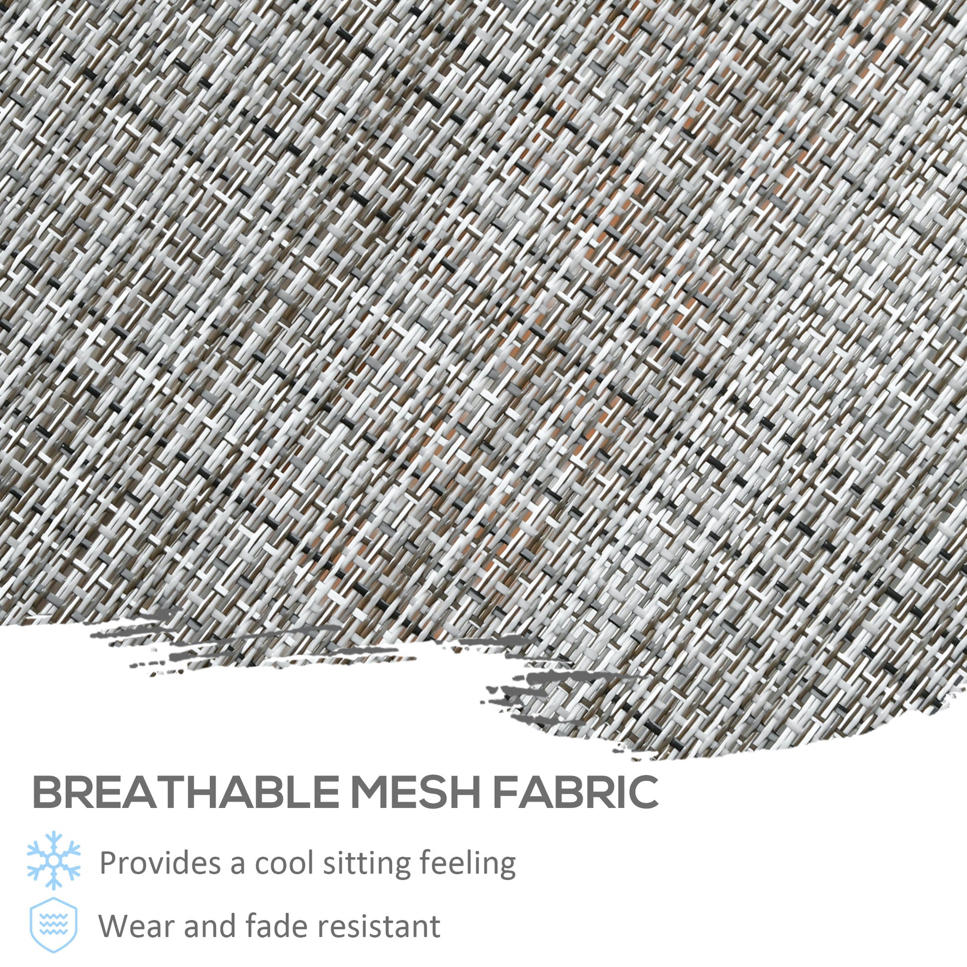 2-Piece Swivel Garden Chairs, Grey 360° Rocking Outdoor Set with Breathable Mesh-DECOROLALA
