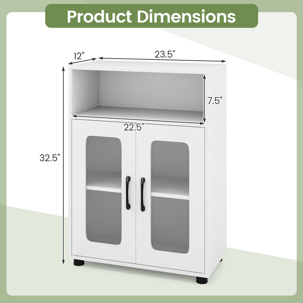 2-Piece White Bathroom Cabinet Set - 59" Tall & 33" Floor Units-Floor Cabinets-DECOROLALA