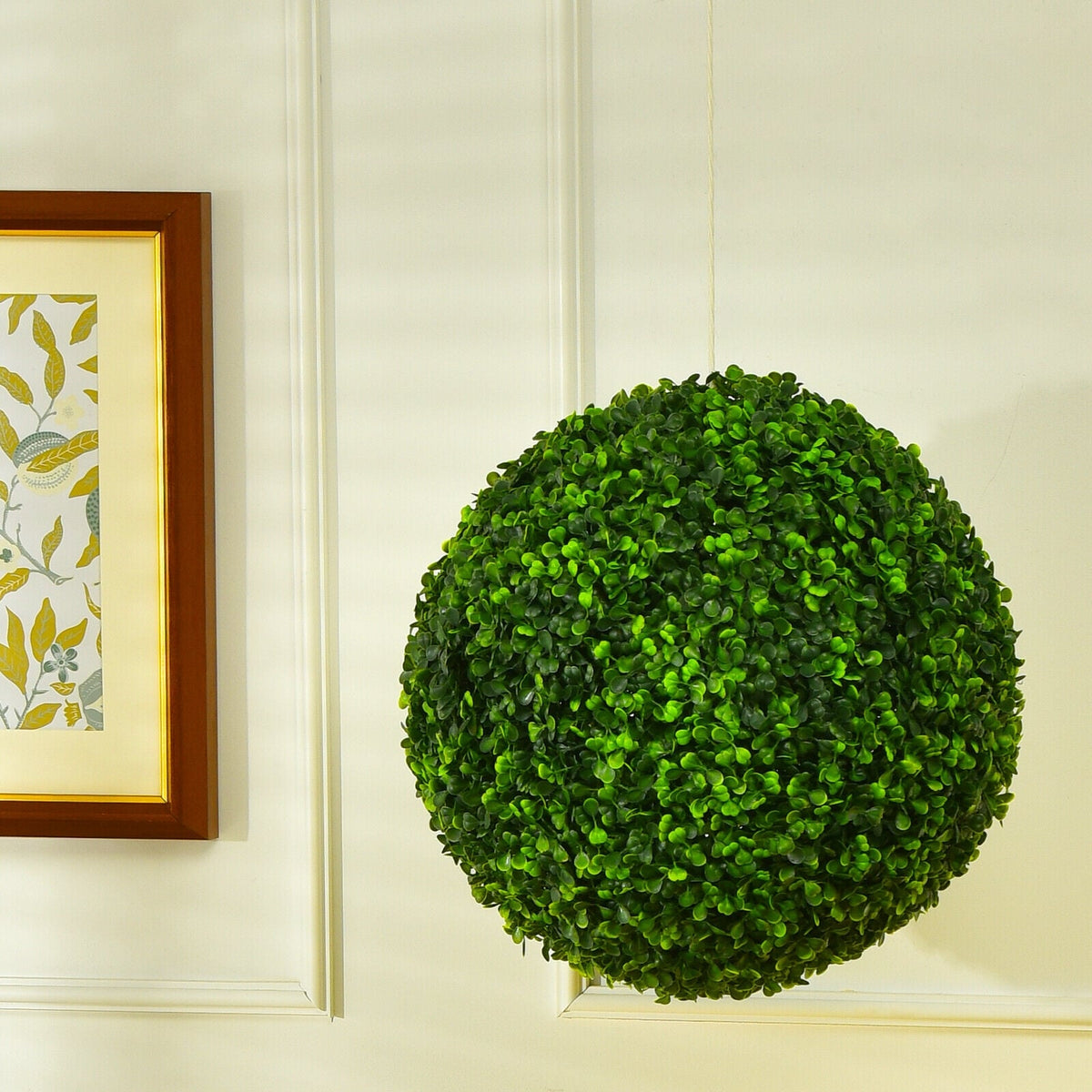 2 Pieces 15.7 Inch Artificial Boxwood Topiary Ball Tree Set-Artificial Plants-DECOROLALA