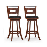 2 Pieces 24/29 inch Swivel Bar Stools with Curved Backrest and Seat Cushions-29 inches-Bar Stools-DECOROLALA