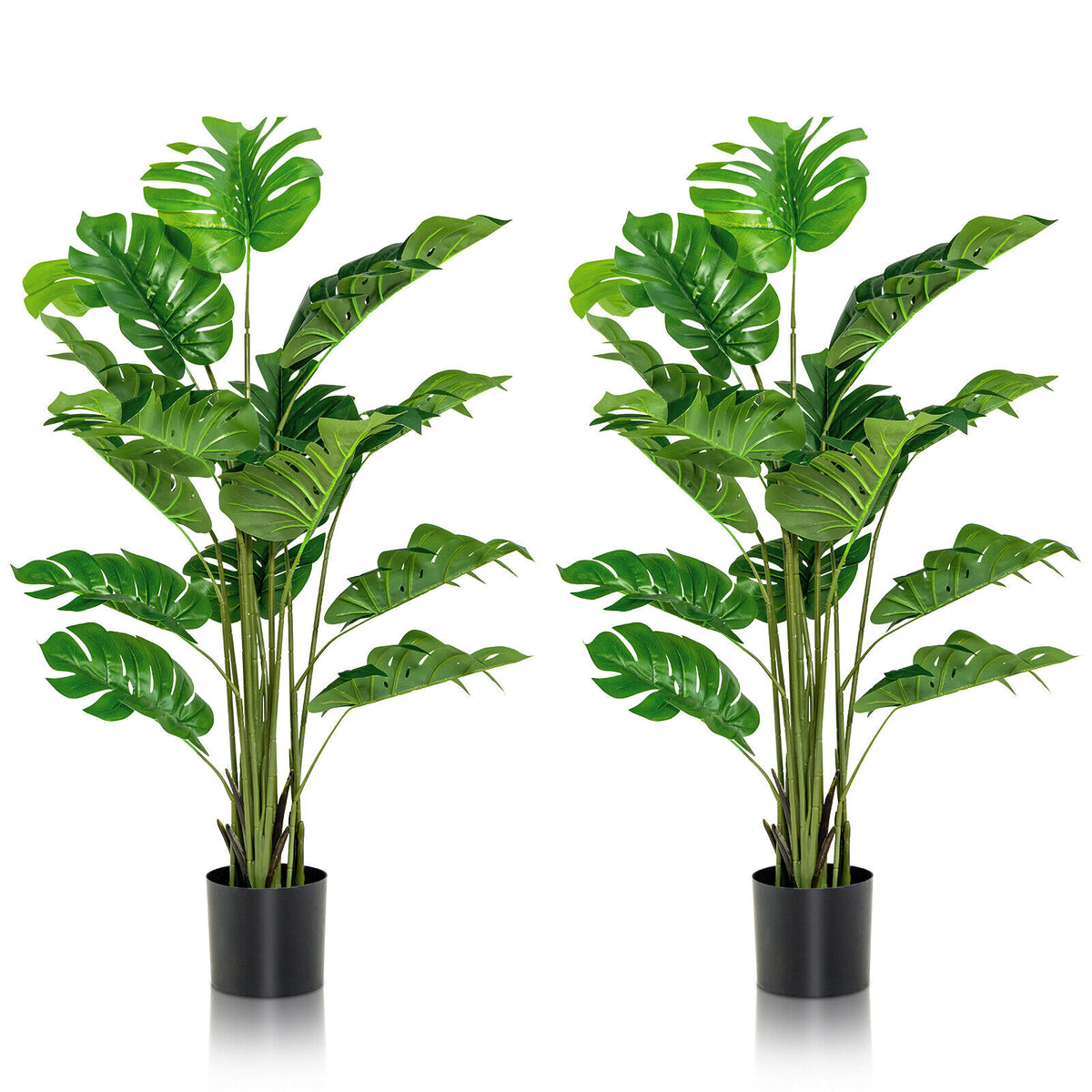2 Pieces 5 Feet Artificial Monstera Tree Set-Artificial Plants-DECOROLALA