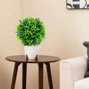 2 Pieces Artificial Lavender Topiary Balls with Flowers-Artificial Plants-DECOROLALA