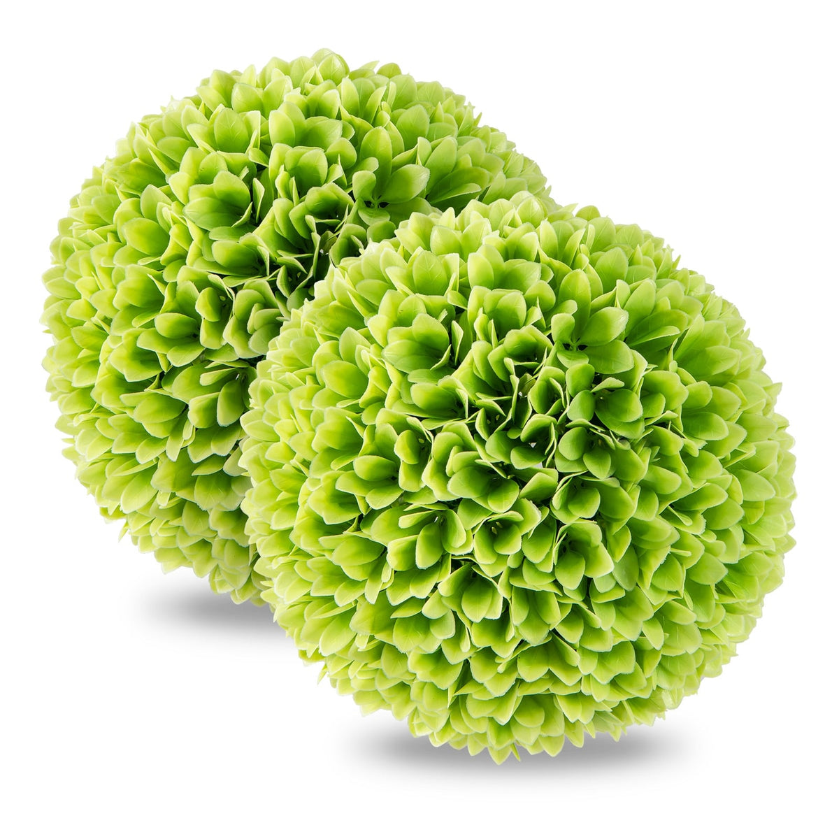 2 Pieces Artificial Plant Topiary Balls Faux Boxwood Decorative Balls-Green-Artificial Plants-DECOROLALA