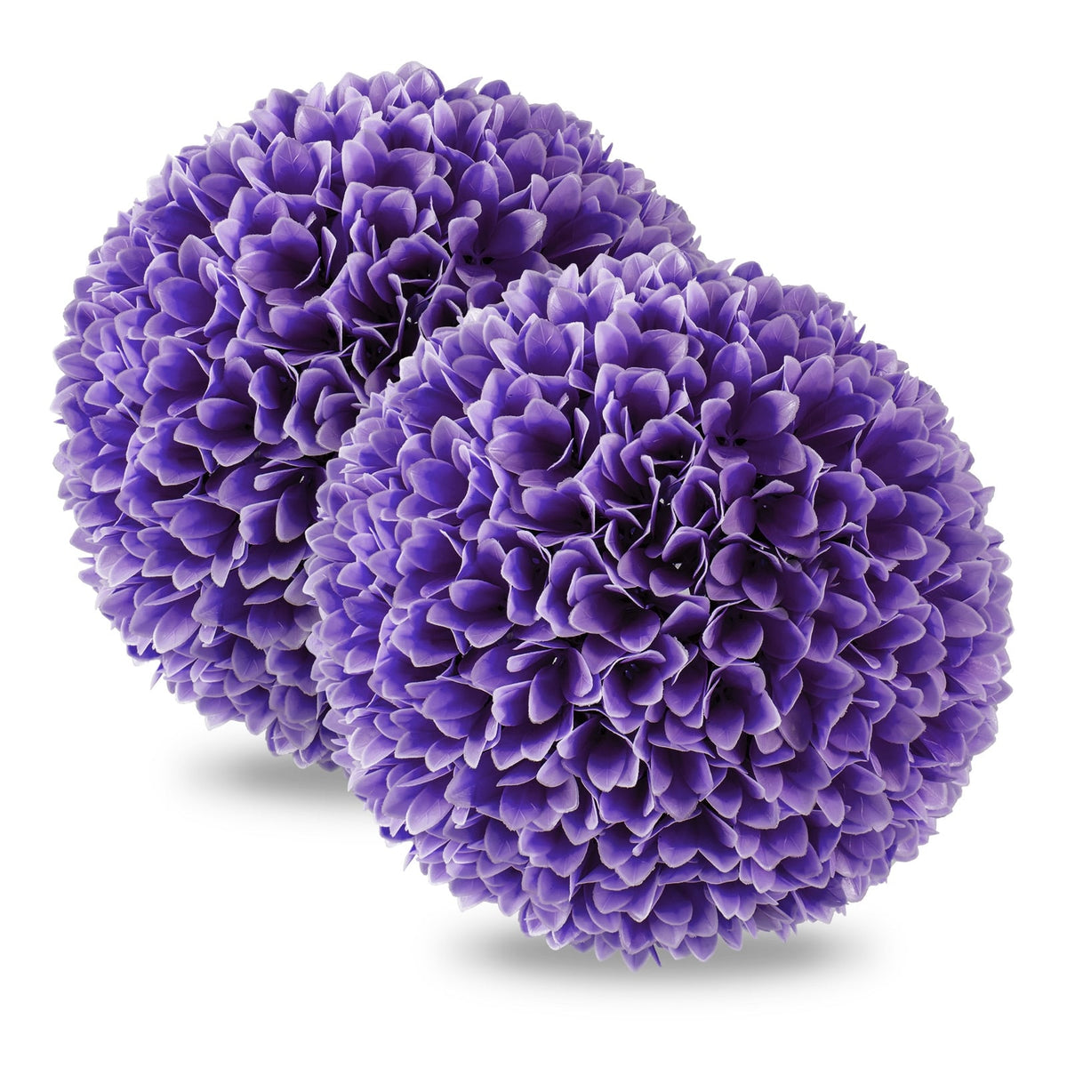 2 Pieces Artificial Plant Topiary Balls Faux Boxwood Decorative Balls-Purple-Artificial Plants-DECOROLALA