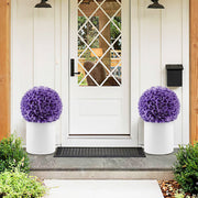 2 Pieces Artificial Plant Topiary Balls Faux Boxwood Decorative Balls-Purple-Artificial Plants-DECOROLALA