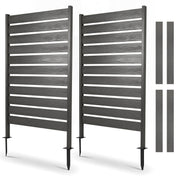 2 Pieces Outdoor Privacy Screen Fence for Backyard Pool Lawn-Gray-Outdoor Privacy Screens-DECOROLALA