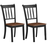 2 Pieces Solid Whitesburg Spindle Back Wood Dining Chairs-Black-Dining Chairs-DECOROLALA