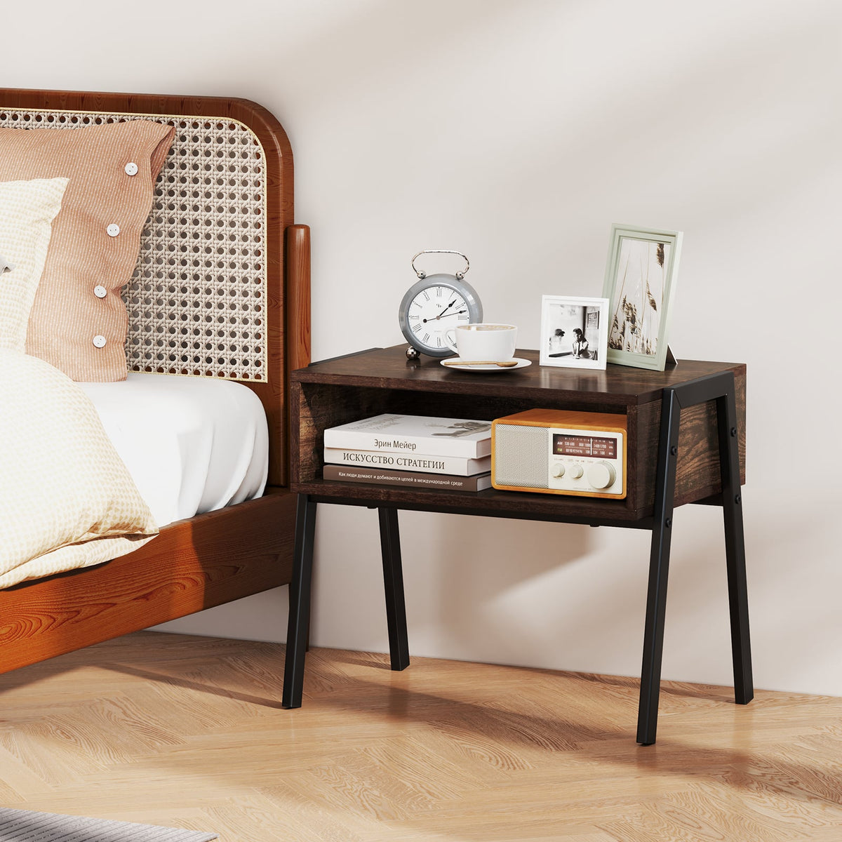 2 Pieces Stackable Night Stand Bedside End Table Set-Nightstands-DECOROLALA