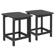2-Pieces18 Inches Adirondack Outdoor Side Table for Patio and Garden-Black-Patio Coffee Tables-DECOROLALA