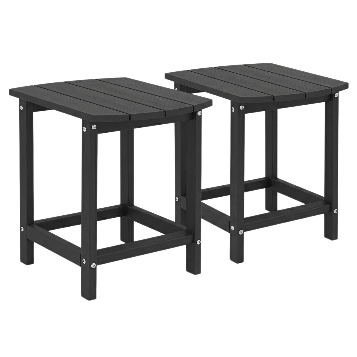 2-Pieces18 Inches Adirondack Outdoor Side Table for Patio and Garden-Black-Patio Coffee Tables-DECOROLALA