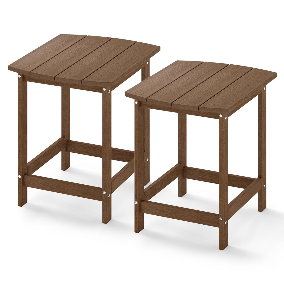 2-Pieces18 Inches Adirondack Outdoor Side Table for Patio and Garden-Coffee-Patio Coffee Tables-DECOROLALA