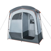 2 Rooms Oversize Privacy Shower Tent with Removable Rain Fly and Inside Pocket-Gray-Tents-DECOROLALA