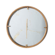2" Round Gold Wood Analog Wall Clock-Wall Clocks-DECOROLALA