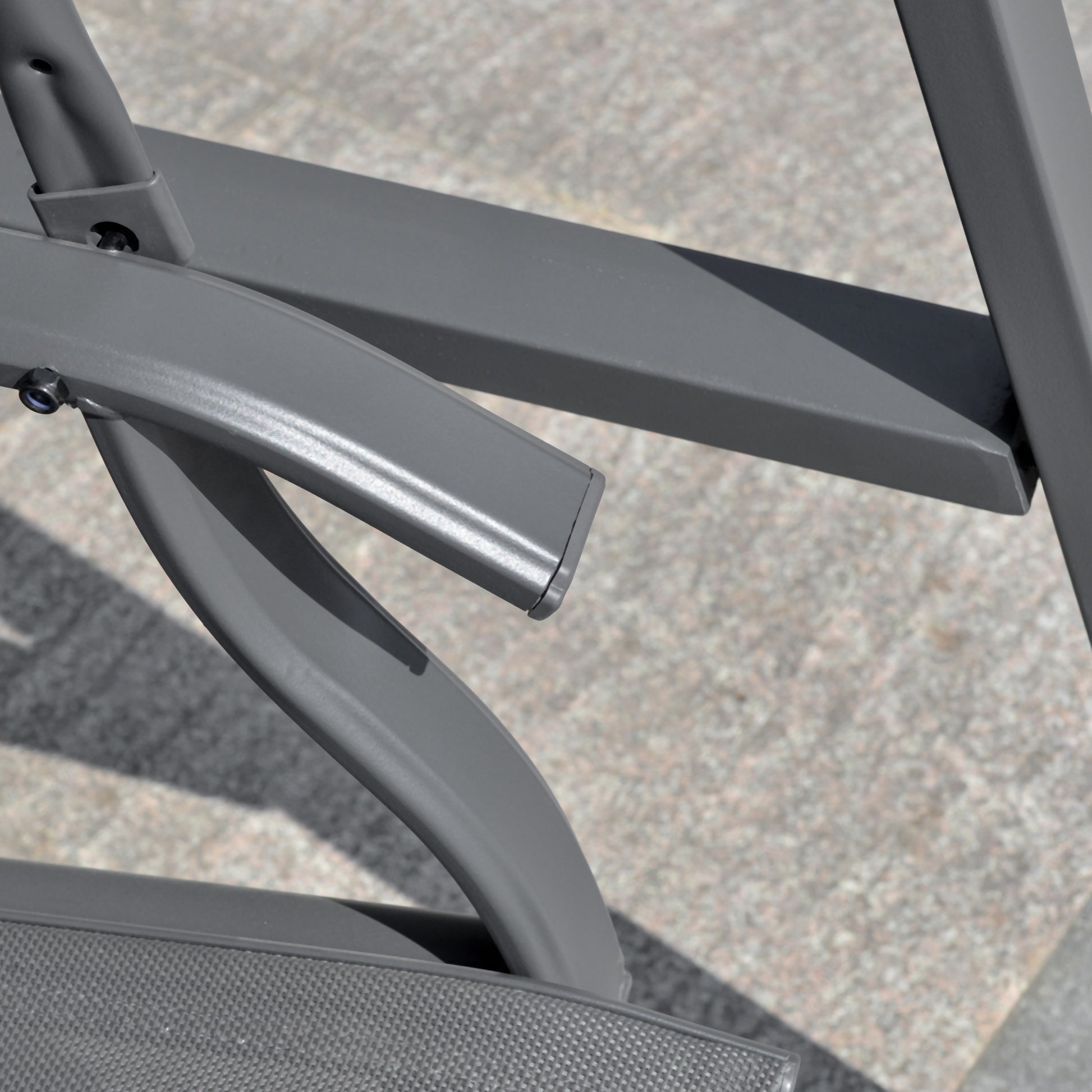 2-Seat Patio Swing - Dark Grey Adjustable Canopy-DECOROLALA