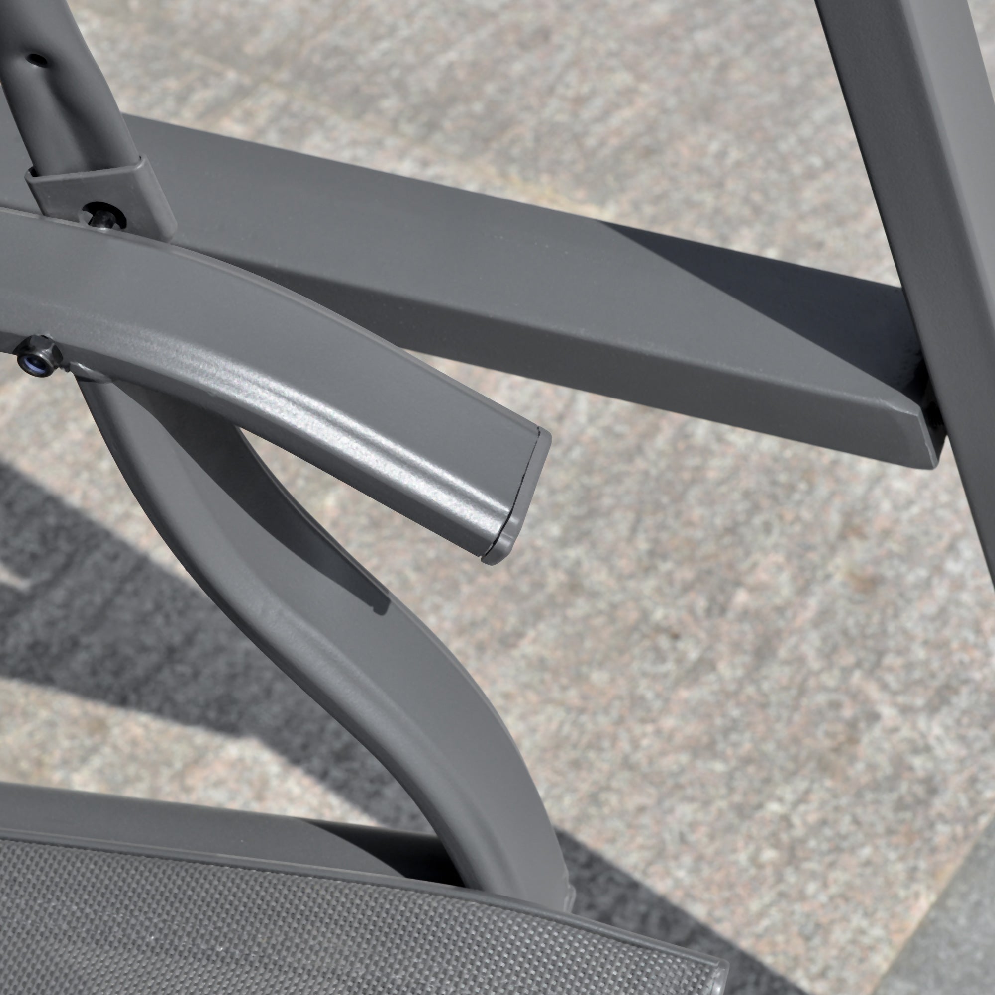 2-Seat Patio Swing - Dark Grey Adjustable Canopy-DECOROLALA