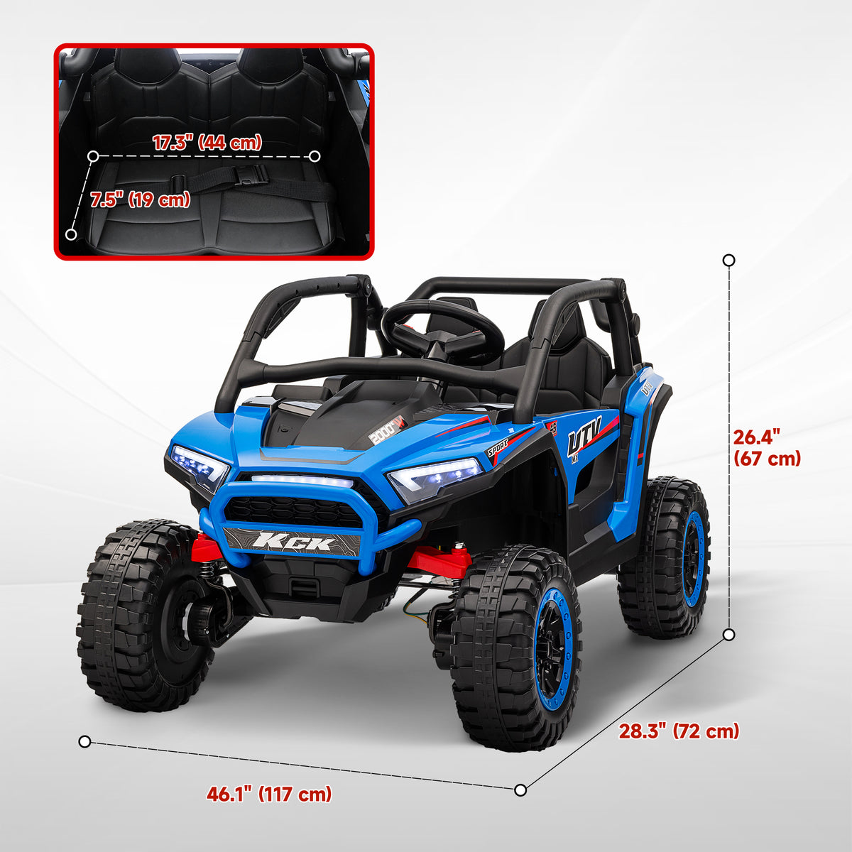 2 Seater 24V 7AH Ride on Truck, Electric Car for Kids w/ Spring Suspension, Remote Lights, Horn, Music-Toys & Games > Baby & Toddler Toys > Electric Ride-On Toys > Electric Toy Cars-DECOROLALA