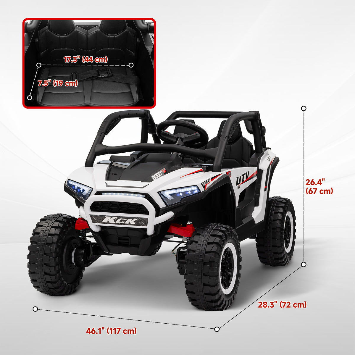 2 Seater 24V 7AH Ride on Truck, Electric Car for Kids w/ Spring Suspension, Remote Lights, Horn, Music-Toys & Games > Baby & Toddler Toys > Electric Ride-On Toys > Electric Toy Cars-DECOROLALA