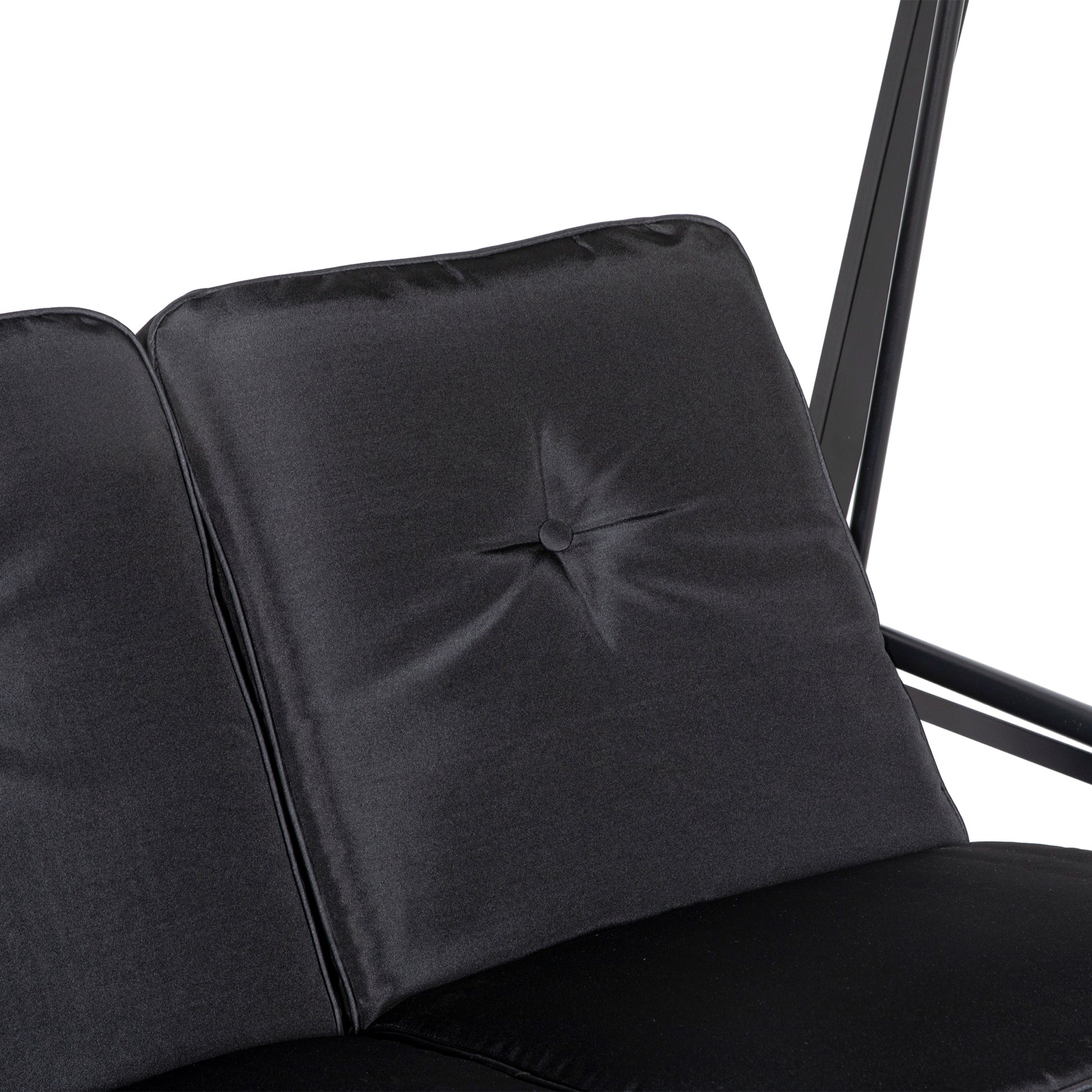 2-Seater Porch Swing - Black Adjustable Canopy-DECOROLALA