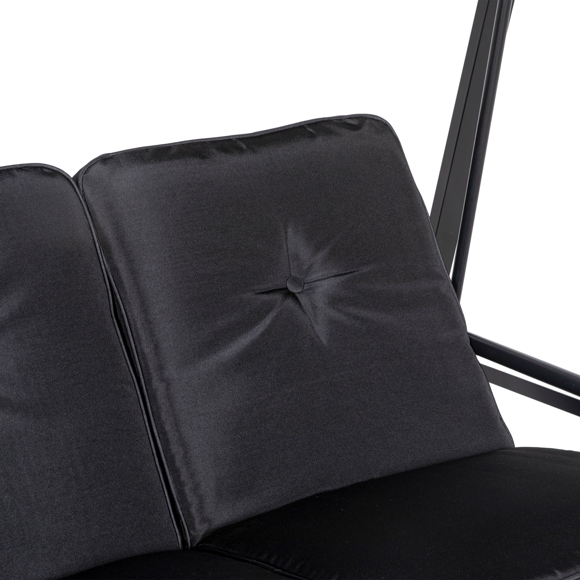 2-Seater Porch Swing - Black Adjustable Canopy-DECOROLALA