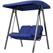 2-Seater Porch Swing - Dark Blue Canopy-DECOROLALA