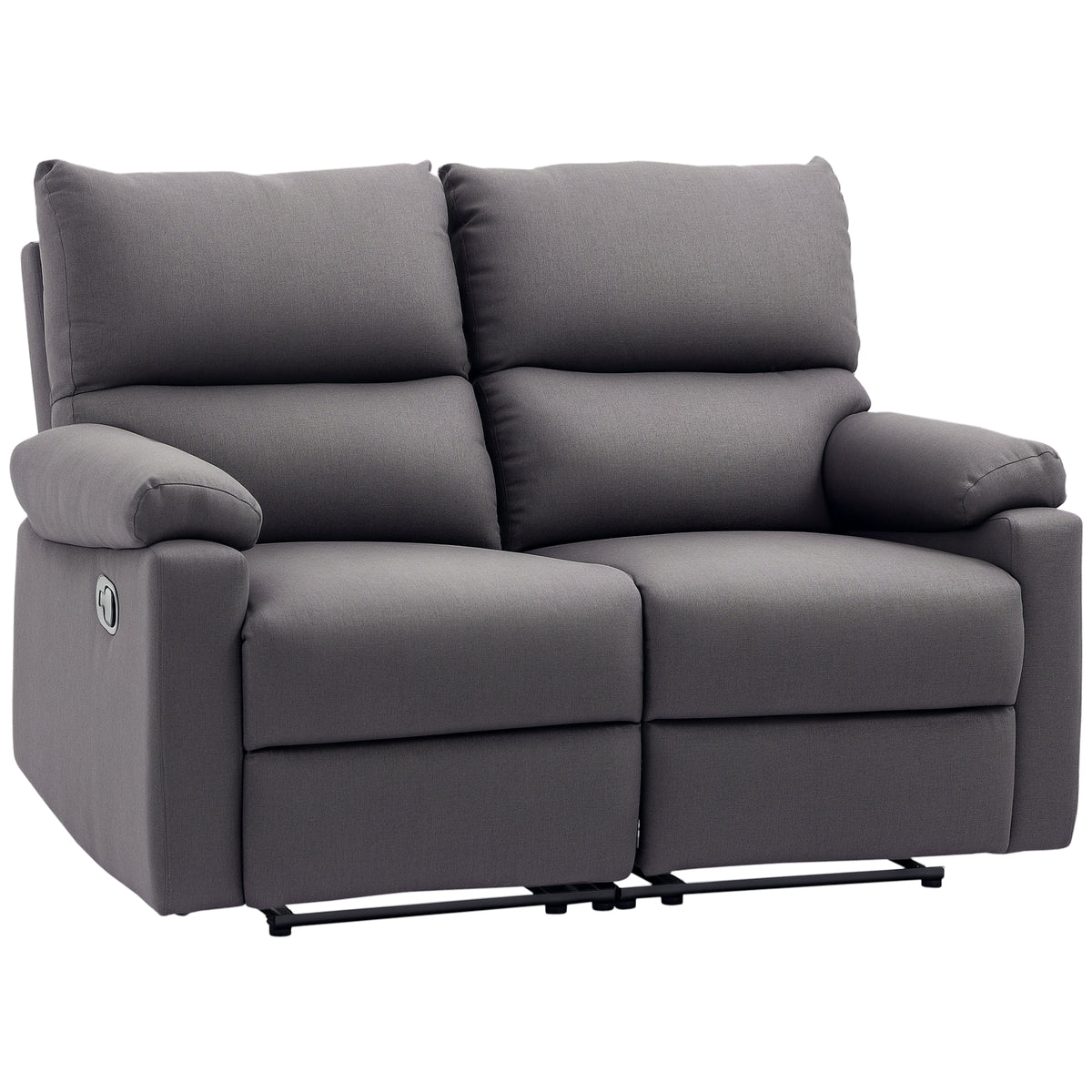2 Seater Reclining Loveseat - Dark Grey Footrest-DECOROLALA