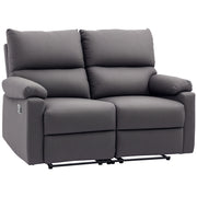 2 Seater Reclining Loveseat - Dark Grey Footrest-DECOROLALA
