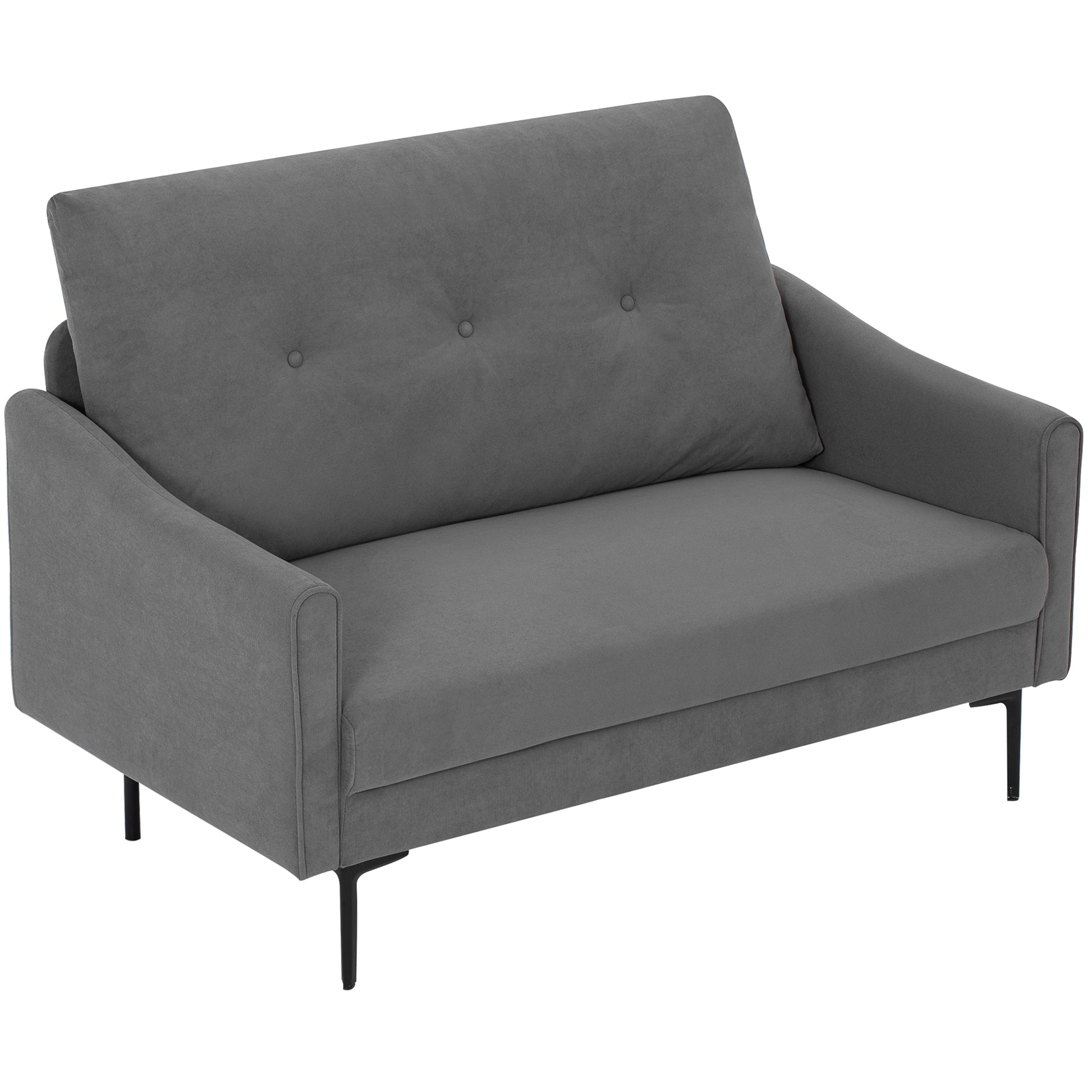 2 Seater Sofa Grey - Modern Button Tufted-DECOROLALA