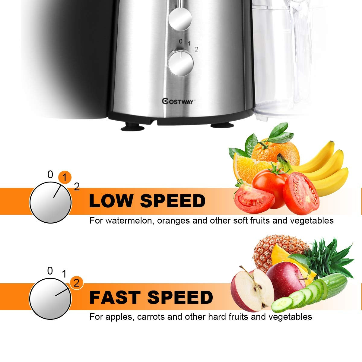 2 Speed Electric Juice Press for Fruit and Vegetable-Juicers & Coffee Machines-DECOROLALA