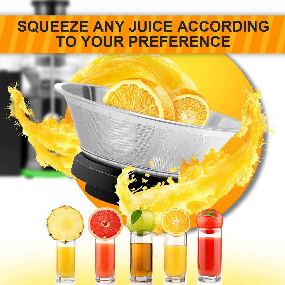 2 Speed Wide Mouth Fruit and Vegetable Centrifugal Electric Juicer-Juicers & Coffee Machines-DECOROLALA