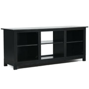2-Tier 58 Inches TV Stand Entertainment Media Console Center-Black-Entertainment Centers & TV Stands-DECOROLALA
