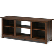 2-Tier 58 Inches TV Stand Entertainment Media Console Center-Walnut-Entertainment Centers & TV Stands-DECOROLALA