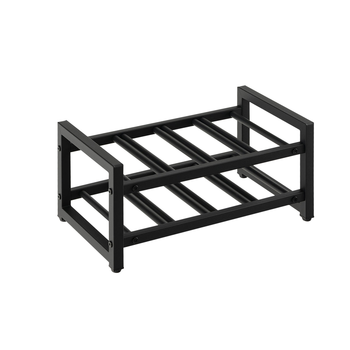 2-Tier 8-Bottle Display Wine Rackwith Adjustable Foot Pads-Wine Racks-DECOROLALA