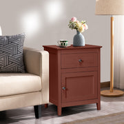 2-Tier Accent Table with Spacious Tabletop-Walnut-Nightstands-DECOROLALA