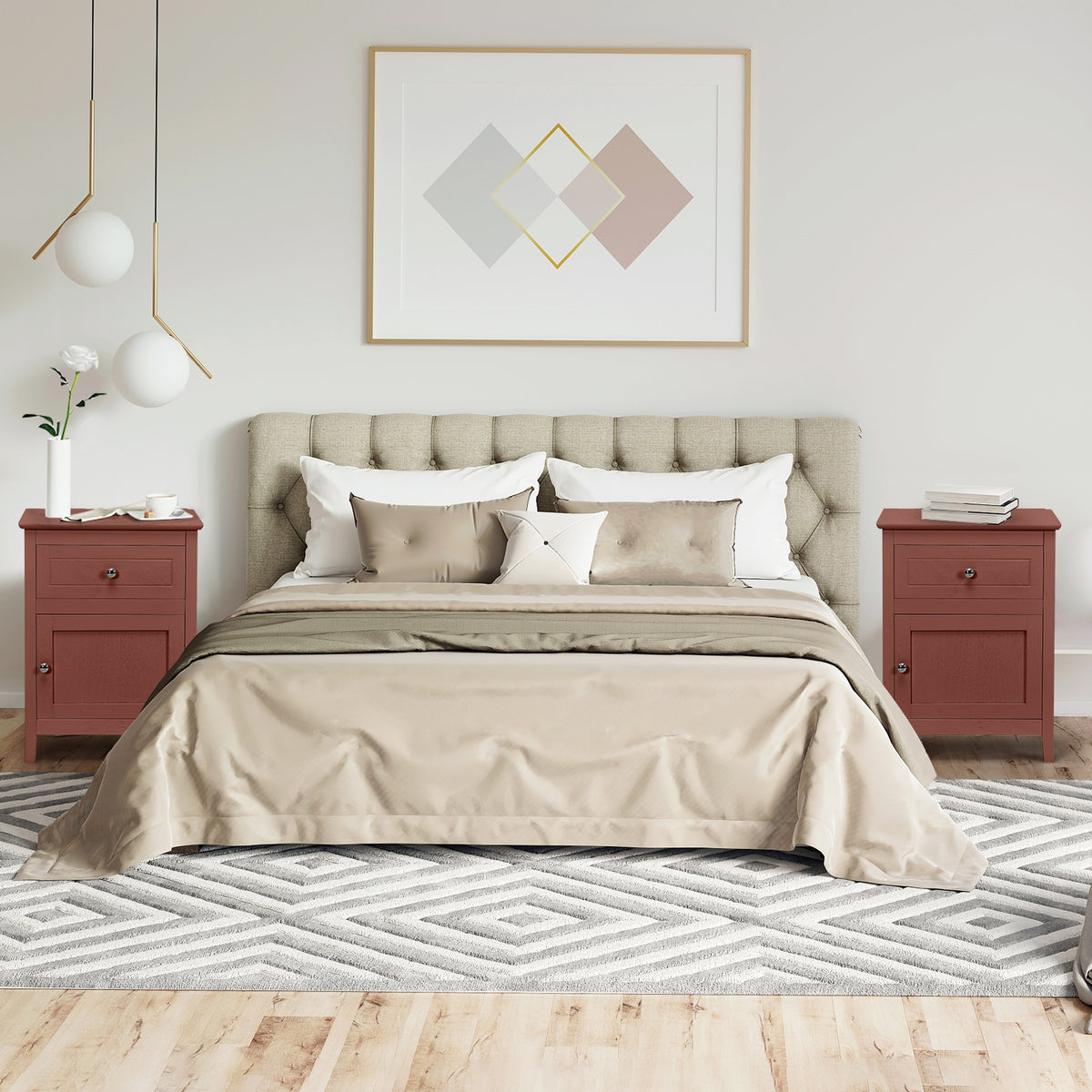 2-Tier Accent Table with Spacious Tabletop-Walnut-Nightstands-DECOROLALA