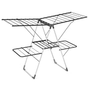 2-Tier Clothes Drying Rack with 33 Drying Rails and Height Adjustable Gullwings-Laundry Drying Racks-DECOROLALA