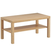 2-Tier Coffee Table with Storage Shelf - Natural Wood 35.5"-Home Furnishings > Living Room Furniture > Coffee Tables-DECOROLALA