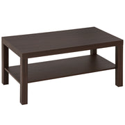 2-Tier Coffee Table with Storage - Walnut 35.5"L-Home Furnishings > Living Room Furniture > Coffee Tables-DECOROLALA