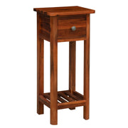 2 Tier End Bedside Table with Drawer Shelf-Brown-Nightstands-DECOROLALA