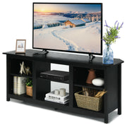 2-Tier Entertainment Media Console Center-Black-Entertainment Centers & TV Stands-DECOROLALA