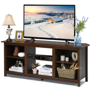 2-Tier Entertainment Media Console Center-Brown-Entertainment Centers & TV Stands-DECOROLALA