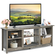 2-Tier Entertainment Media Console Center-Gray-Entertainment Centers & TV Stands-DECOROLALA