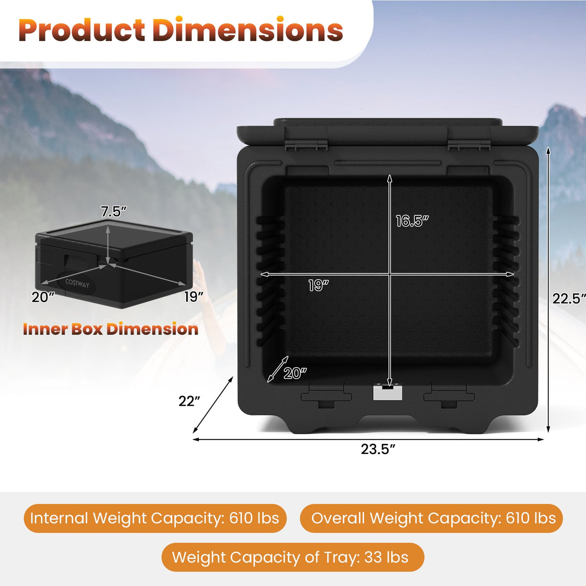 2 Tier Insulated Food Pan Carrier Food Warmer with Removable Tray and Box-Food Warmers & Burners-DECOROLALA