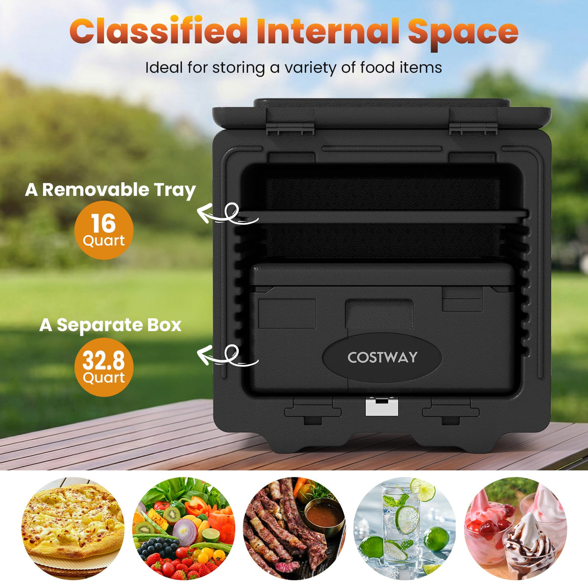 2 Tier Insulated Food Pan Carrier Food Warmer with Removable Tray and Box-Food Warmers & Burners-DECOROLALA
