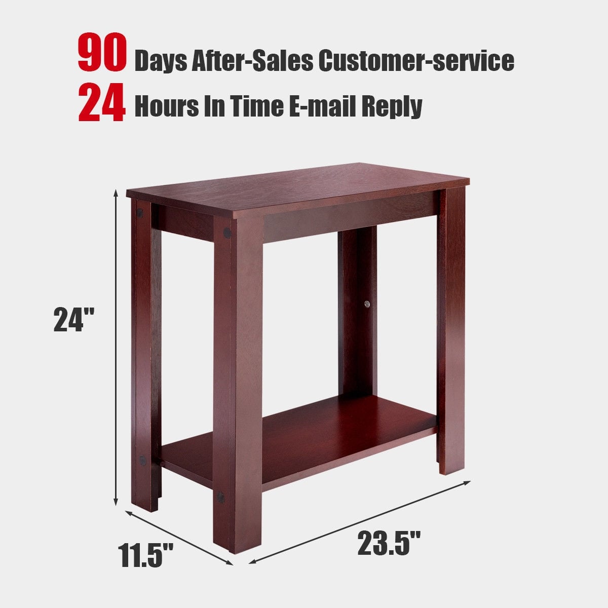 2-Tier Modern Compact End Table with Storage Shelf-Espresso-End & Side Tables-DECOROLALA