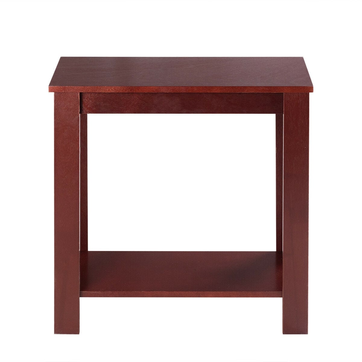 2-Tier Modern Compact End Table with Storage Shelf-Espresso-End & Side Tables-DECOROLALA