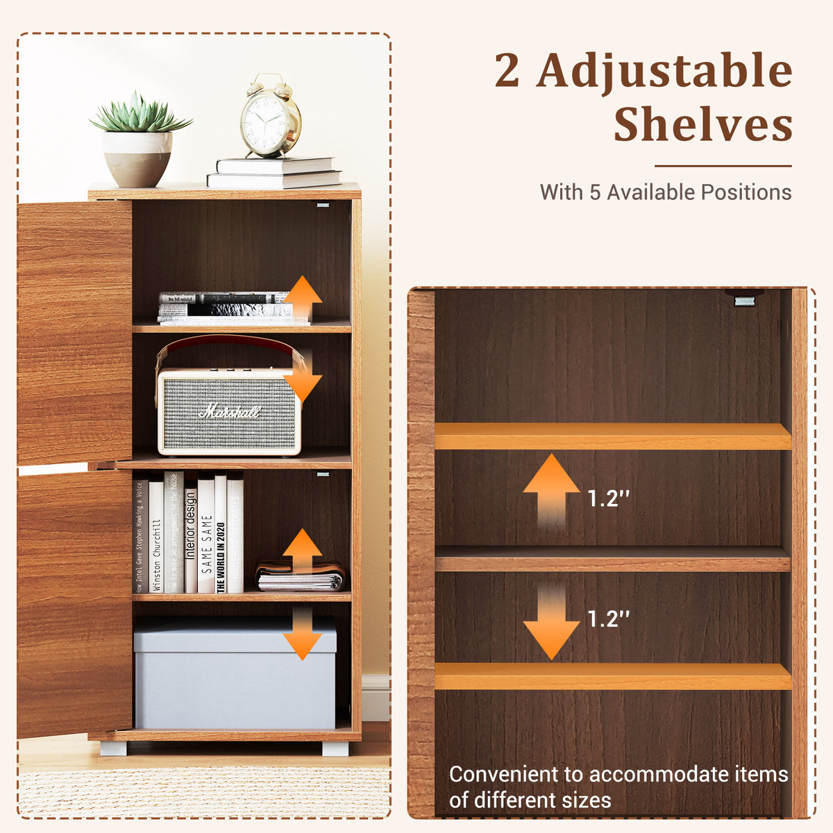 2-Tier Modern Style Nightstand with Drawer and Open Shelf-Walnut-End & Side Tables-DECOROLALA