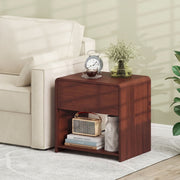 2-Tier Modern Style Nightstand with Drawer and Open Shelf for Bedroom-Walnut-Nightstands-DECOROLALA
